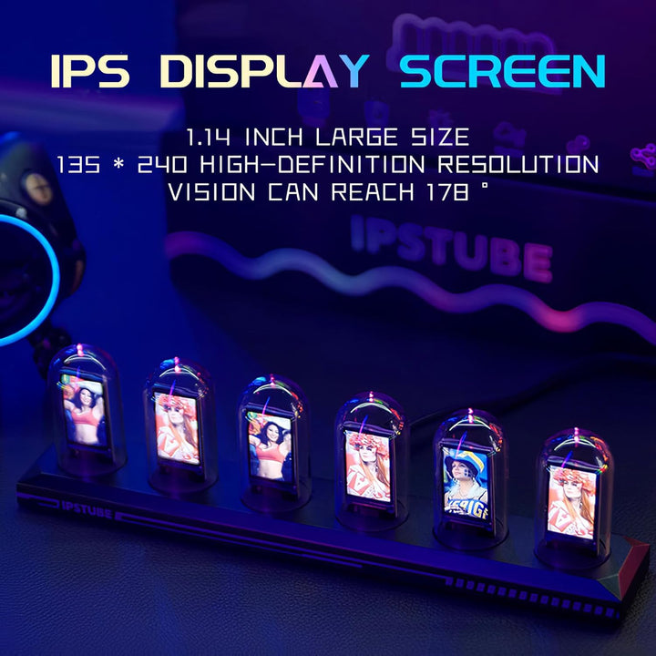 Nixie H401 Röhrenuhr, Leuchtröhre, IPS-Farbbildschirm, Digitaluhr, DIY, analoge und digitale Röhre,