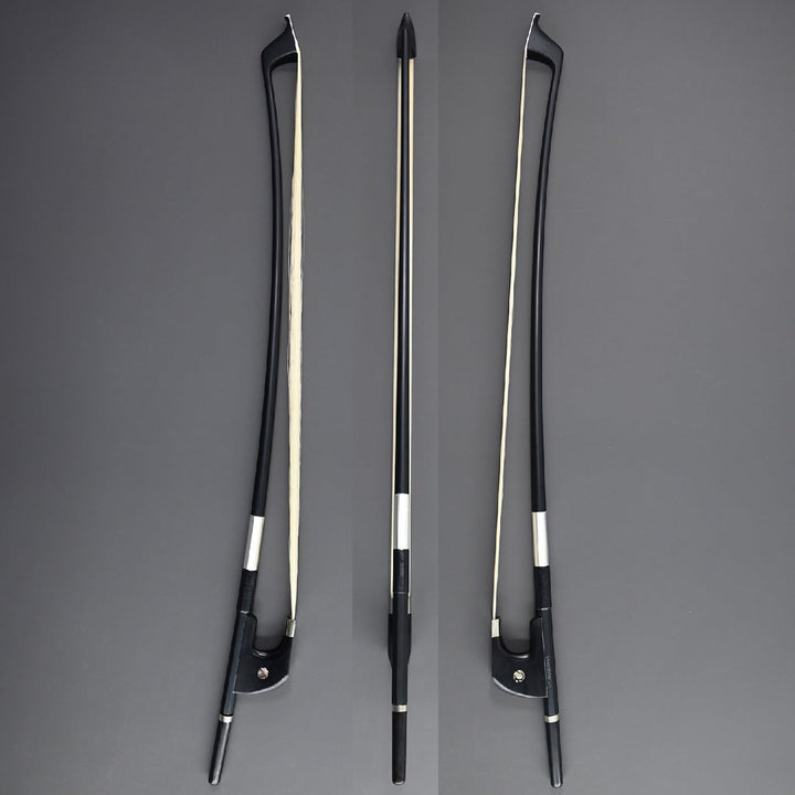 Deutscher Bassbogen Karbonbogen Carbon Bow aufrecht Kontrabassbogen natürliches mongolisches Rosshaa