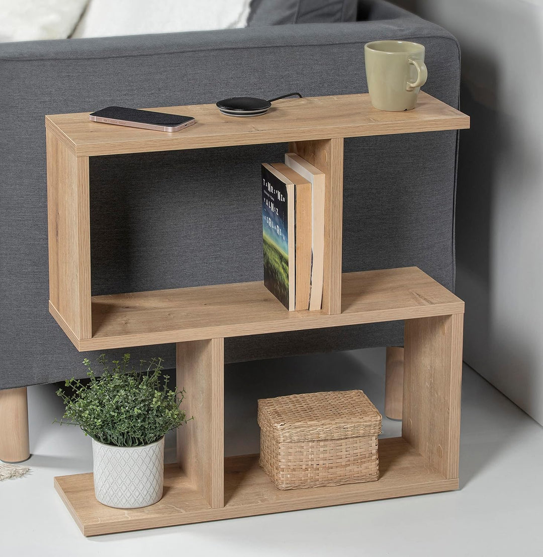 HOCUS PICUS | Moderner Holz Beistelltisch mit 2 Etagen | Vielseitiger Sofatisch, Regal-Organizer | I
