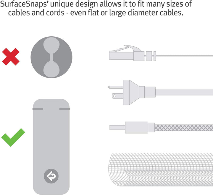 Twelve South SurfaceSnap | 3er-Pack, Leder-Kabelorganizer/Kabel-Management-Riemen mit beschädigungsf