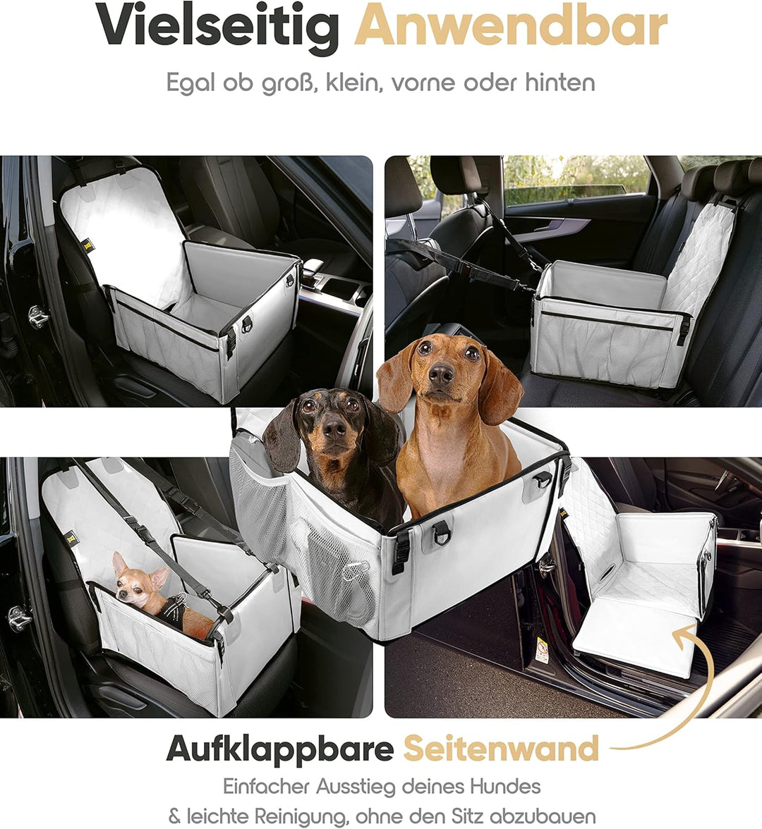 HELDENWERK Extra Stabiler Hunde Autositz -Verstärkte Wände und 5 Gurte - Wasserdichter Hundeautositz