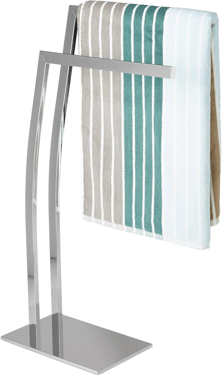 Relaxdays Handtuchhalter WIMEDO eckig H x B x T: ca. 84 x 32 x 20 cm freistehender Handtuchständer m