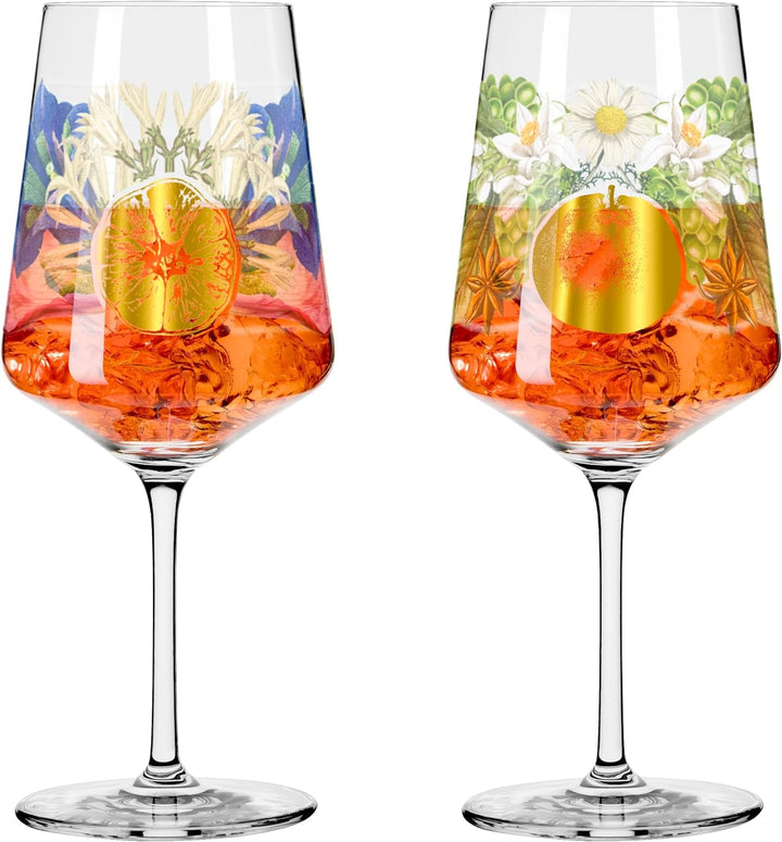 RITZENHOFF 2841017 Aperitif-Glas Sprizz 2er-Set 500 ml – Serie Sommerrausch Deluxe Nr. 17 + 18 mit b