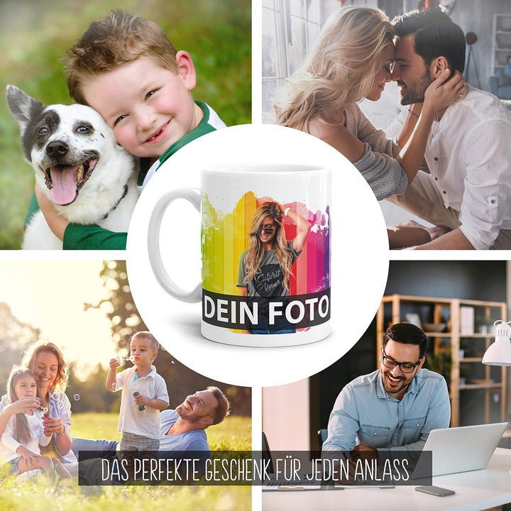 Keramik, Tasse selbst individuell gestalten/Personalisierbar mit eigenem Foto bedrucken/Fototasse/Mo