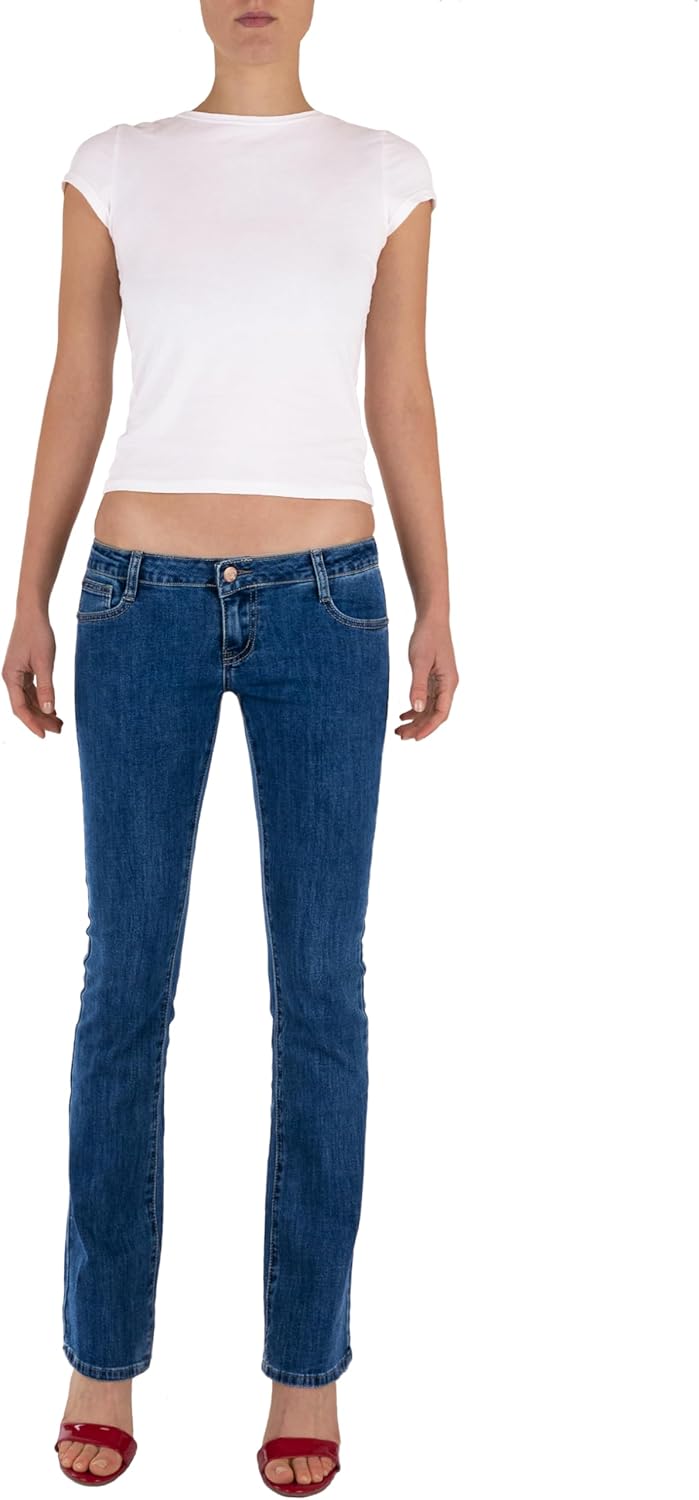 Fraternel Damen Jeans Hosen Bootcut Hüftjeans XS Blau, XS Blau