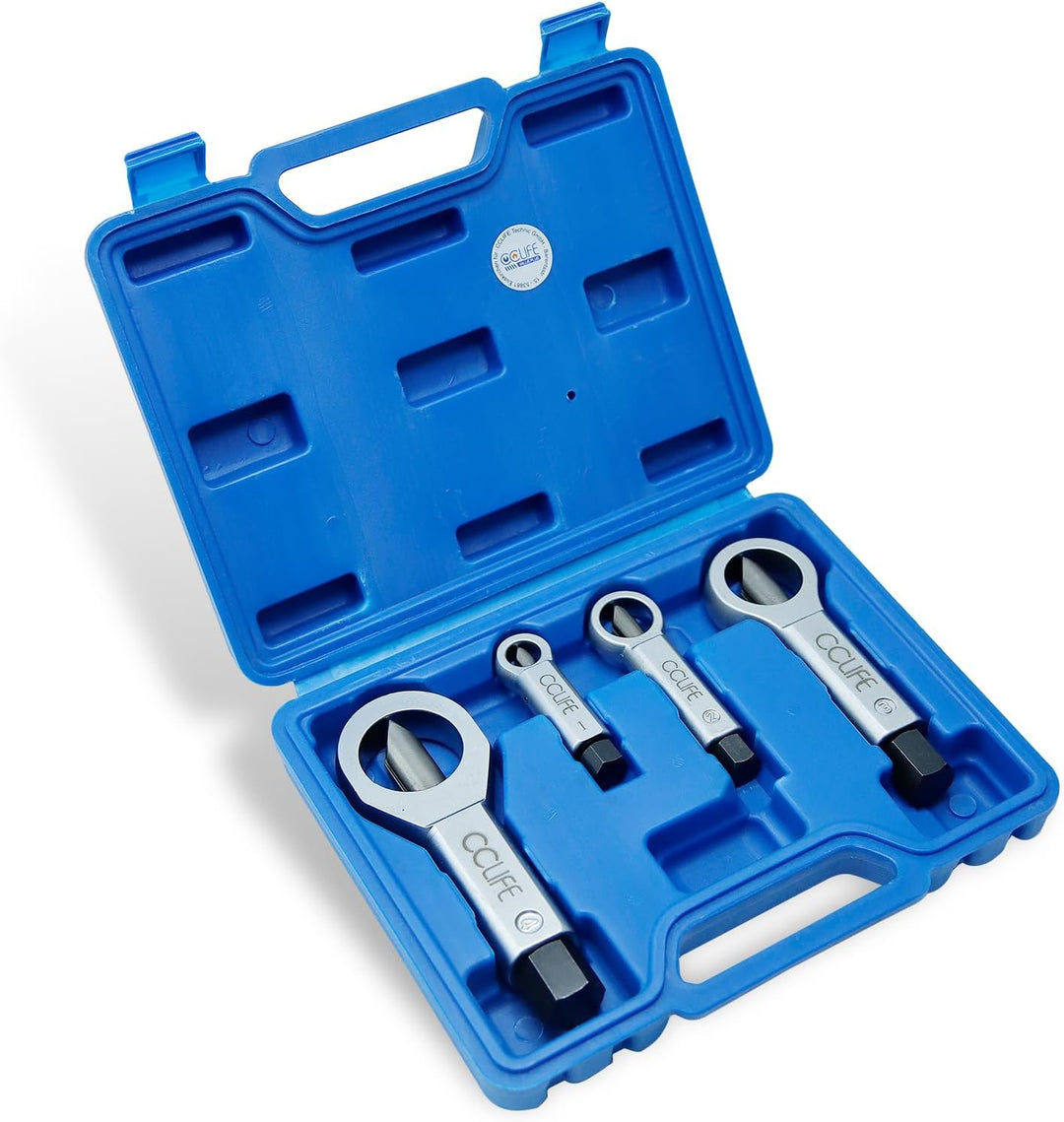 CCLIFE 9-27mm Mutternsprenger-Satz 4-tlg Nuss Splitter Mutter Entferner Extraktions Werkzeug zum Ent