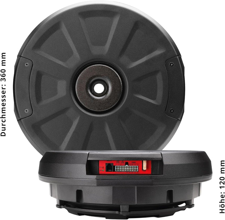 EMPHASER EBS111X – Aktivsubwoofer für Reserveradmulde oder Ersatzrad – 28 cm / 11" Auto Subwoofer mi