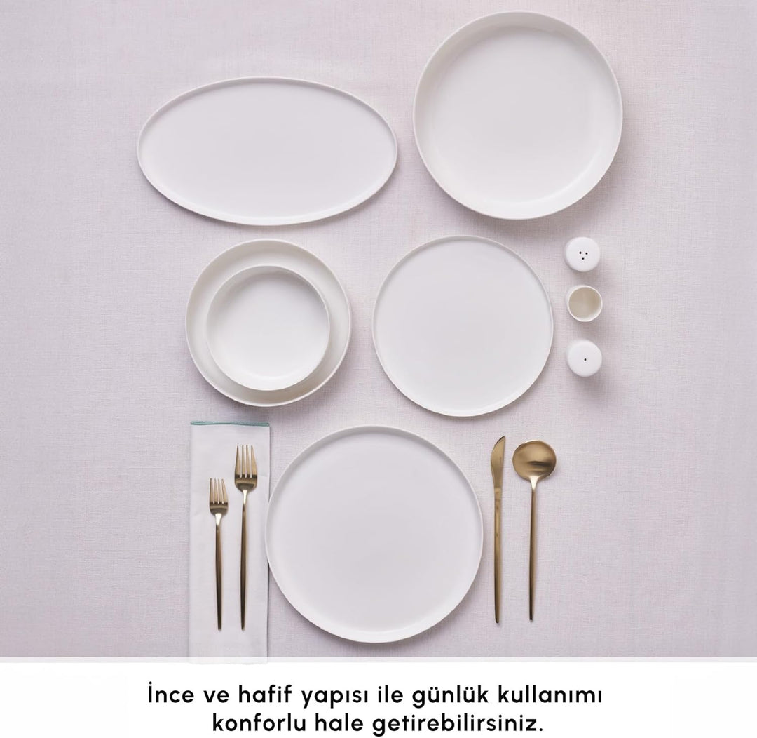 Karaca Earth Collection Matte Glaze 55-tlg Geschirrset für 12 Personen, Steingut, Spülmaschinen- & M