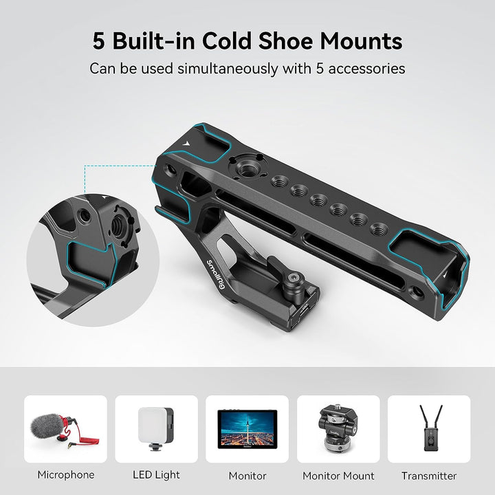 SMALLRIG NATO Top Handle, Griff mit NATO Schnellspanner für Kamerakäfig, universelles Video Rig mit