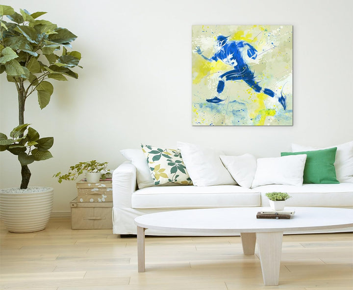 Paul Sinus Art American Football 60x60cm SPORTBILDER Splash Art Wandbild Aquarell Art