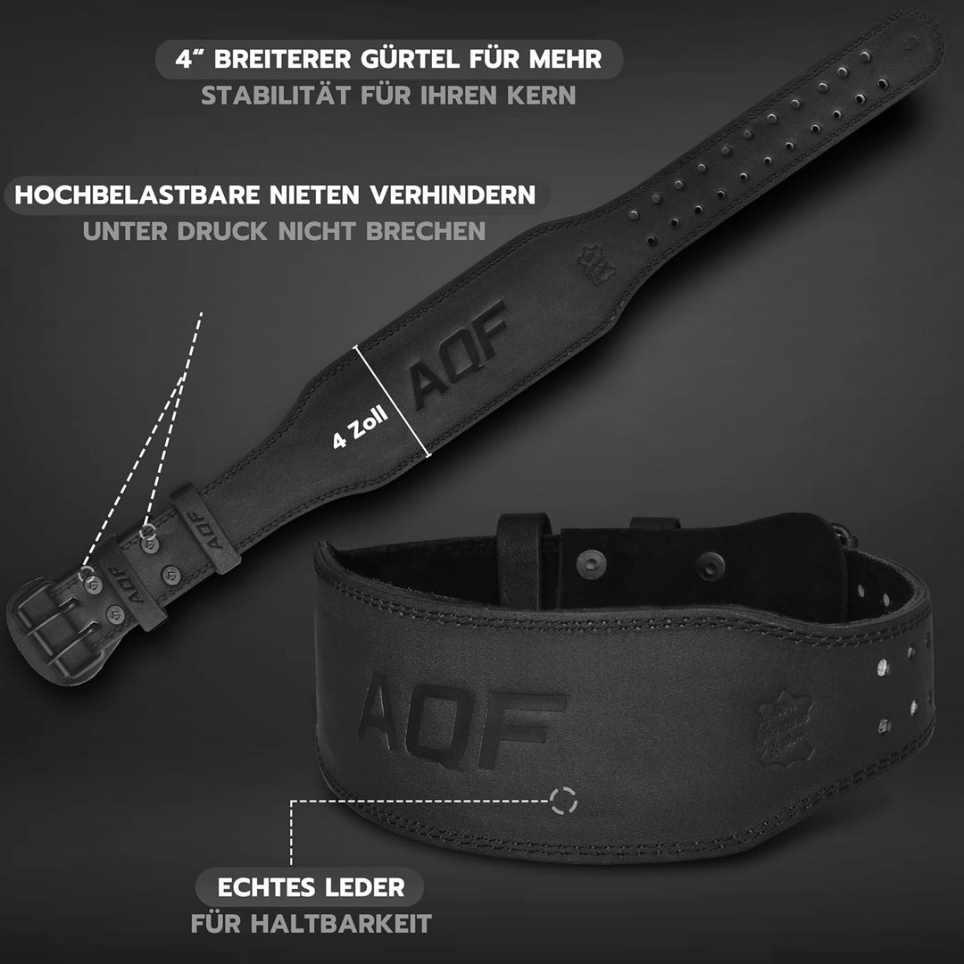 AQF Gewichthebergürtel - 4" 6" Breit Leder Lendenwirbelstütze Gepolsterte Lifting Belt, Gym Belt Mit