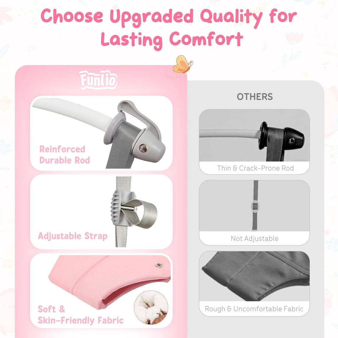FUNLIO Baby-Türhüpfer in rosa Schmetterling-Design für 6–24 Monate, Tür-Hüpfer mit Türklemme und ver