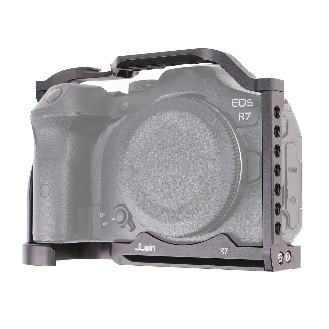 EOS R7 Cage, Hersmay Aluminium Kamerakäfig Camera Cage für Canon EOS R7 spiegellose Kameras, Vloggin