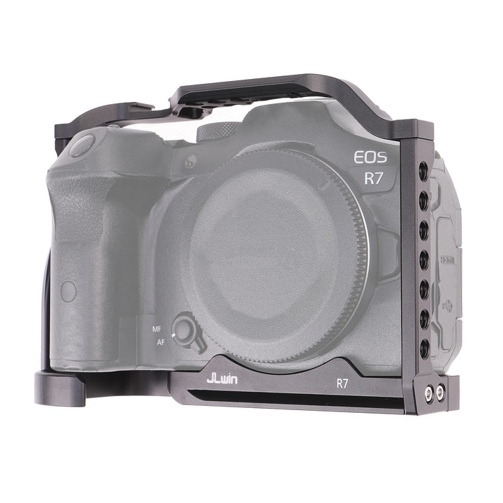 EOS R7 Cage, Hersmay Aluminium Kamerakäfig Camera Cage für Canon EOS R7 spiegellose Kameras, Vloggin