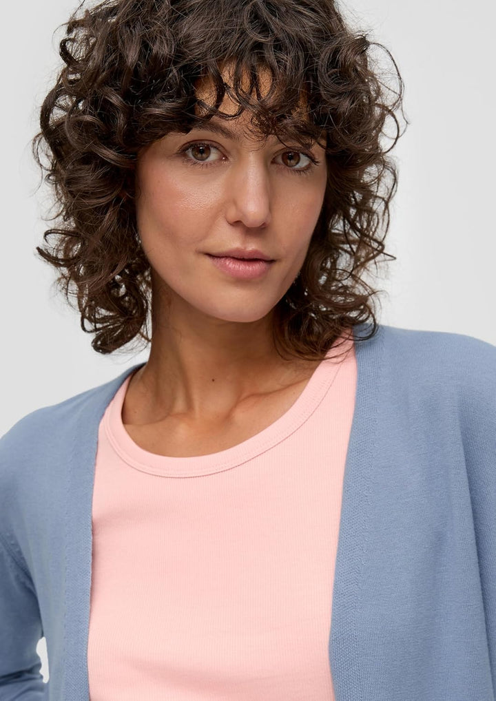 s.Oliver Strickjacke aus Viskosemix 48 5271_blassblau, 48 5271_blassblau