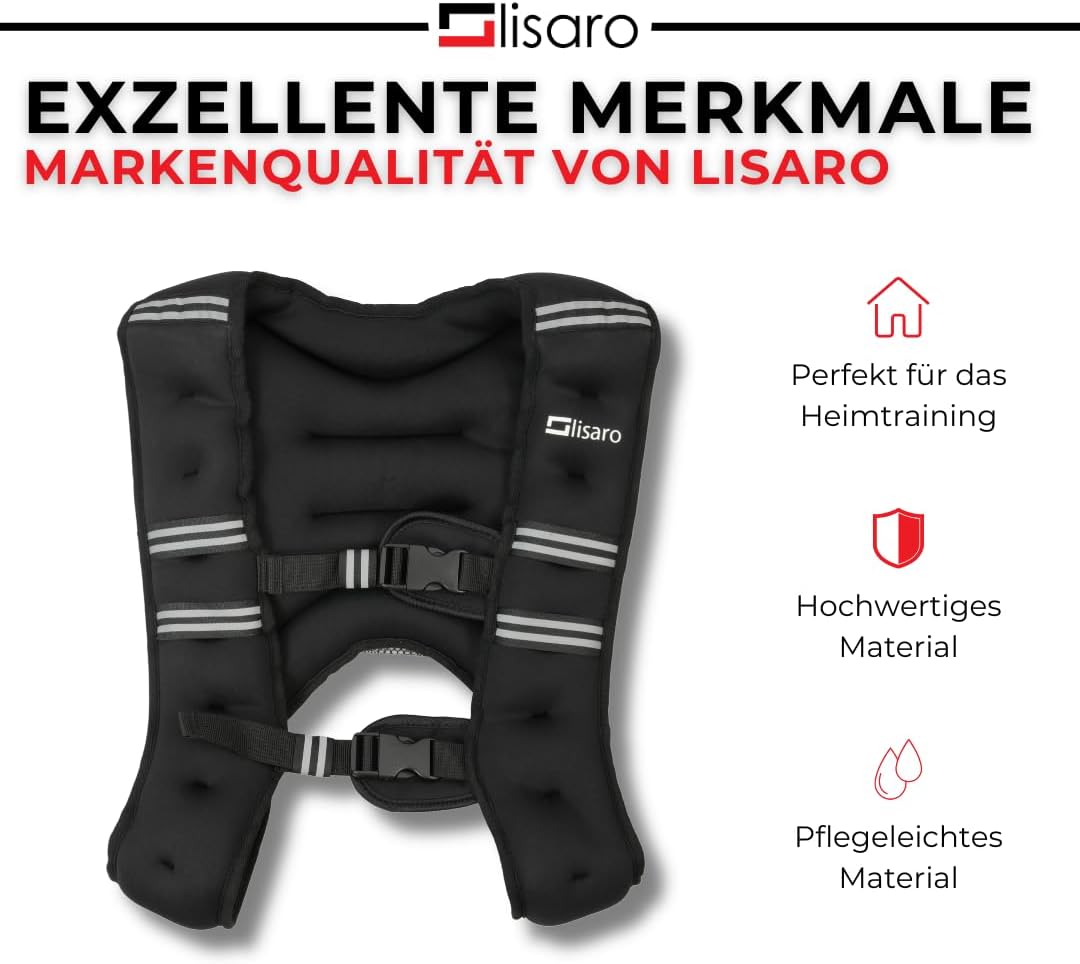 Lisaro Gewichtsweste 5-kg | ideal für Lauf Training | Gewichtsweste X-Style | Trainingsweste für Fit