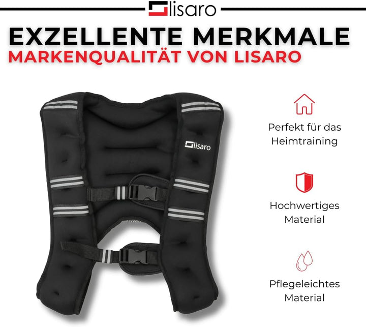 Lisaro Gewichtsweste 5-kg | ideal für Lauf Training | Gewichtsweste X-Style | Trainingsweste für Fit
