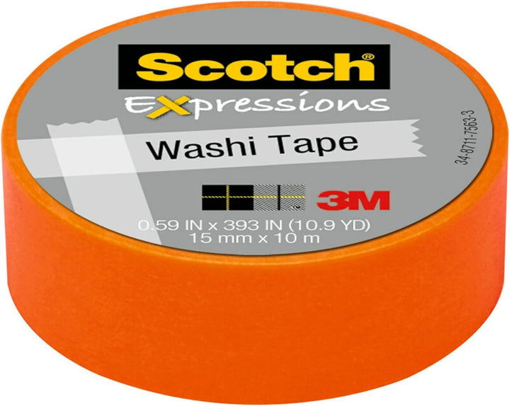 Scotch Expressions C314-ORG Klebeband, 1,5 x 998,2 cm, Orange, 6 Rollen Orange/Abendrot im Zickzackm