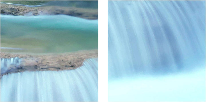 Runa Art Bild Schlafzimmer Wohnzimmer Wasserfall Landschaft 5 Teilig Berge Blau Grün Wandbilder auf