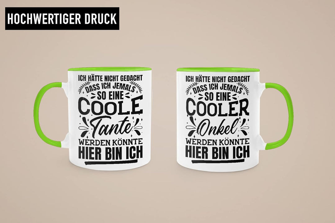 Trendation - Beste Tante und Onkel Geschenk Tasse Set Kaffeetassen Geschenke Weihnachten (Grün), Grü