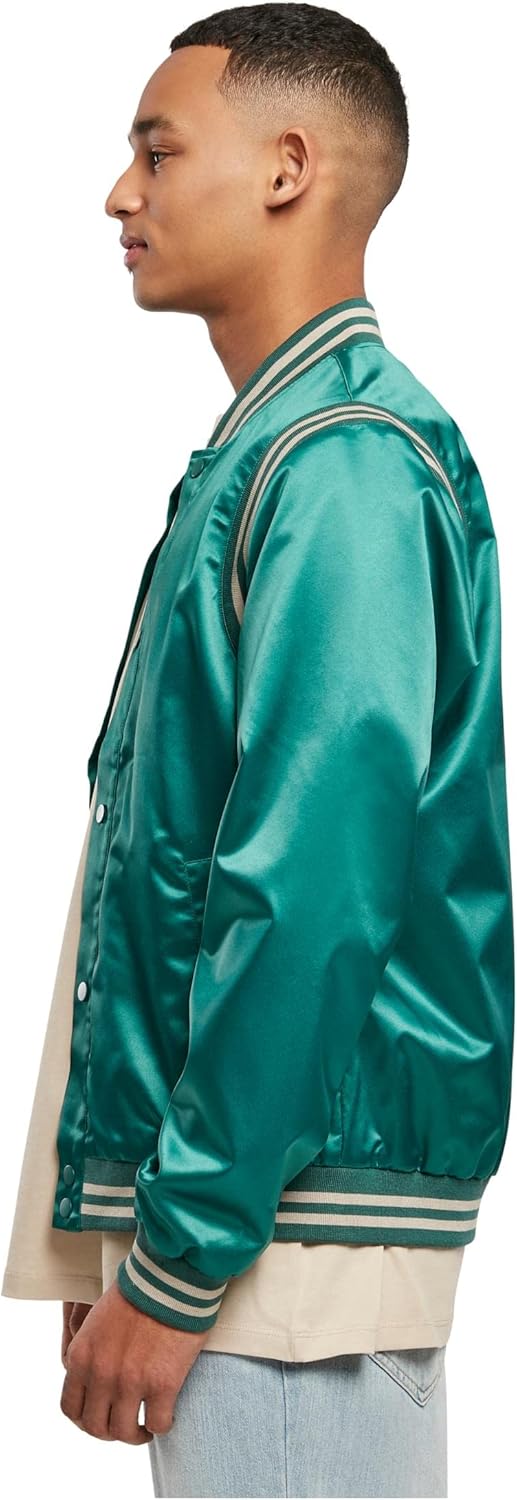 Urban Classics Herren Satin College Jacket Jacke M Grün, M Grün
