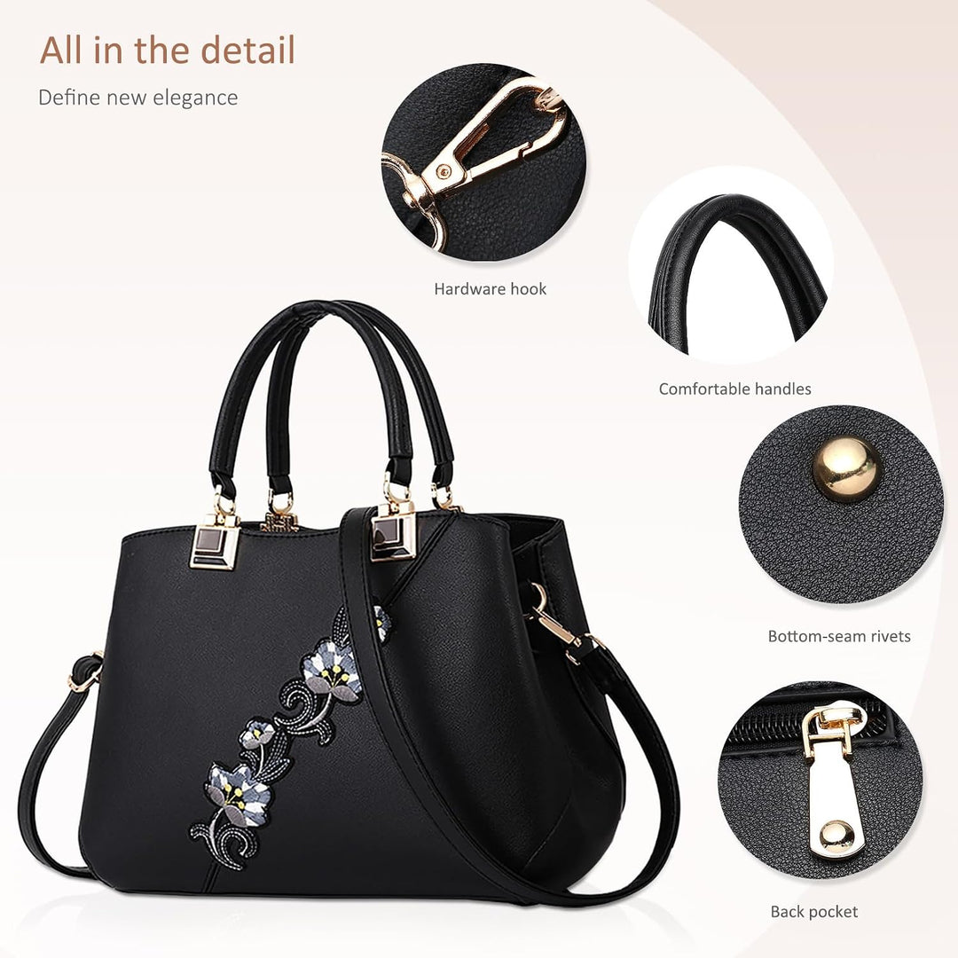 NICOLE &amp; DORIS Handtaschen Damen modische Damenhandtaschen taschen Damen Umhängetaschen mit Blumenmu