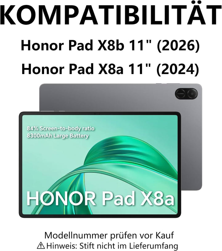 Für Honor Pad X8a & X8b 11" Hülle mit Tastatur QWERTZ | Für Honor Pad X8a Case - Langer Akkulaufzeit
