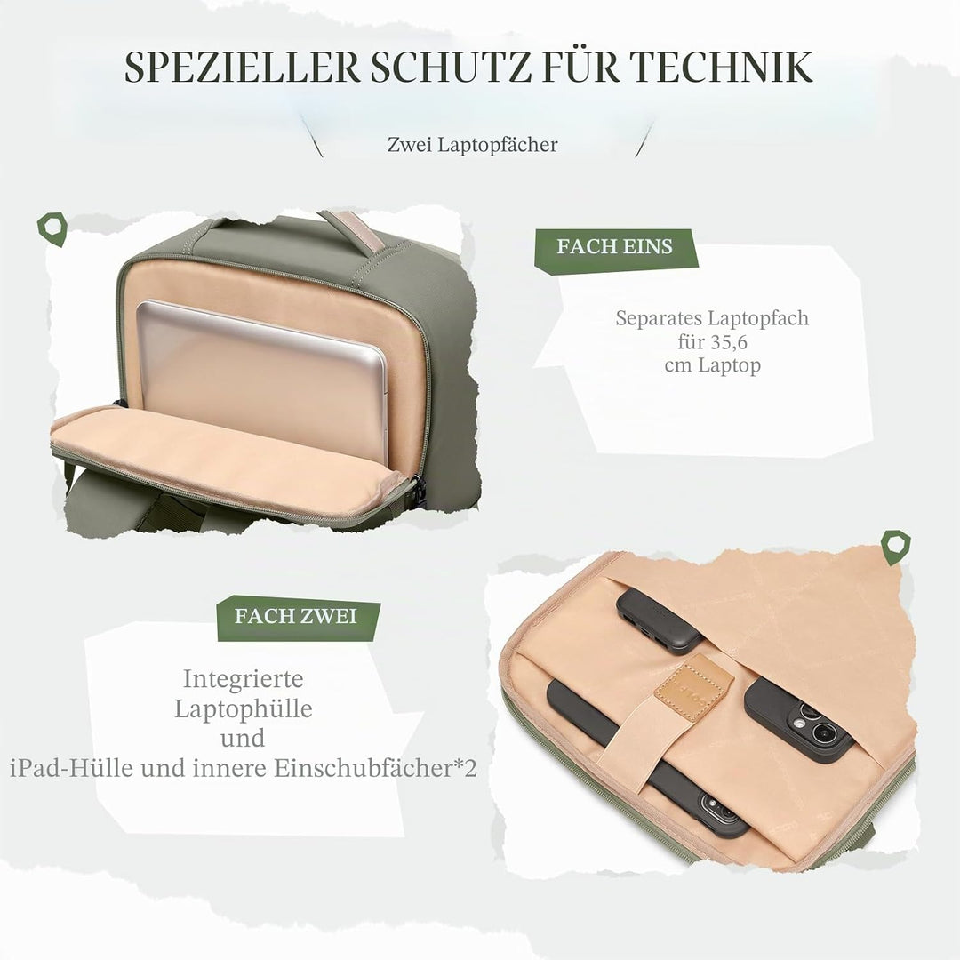 Kamerarucksack, DSLR SLR Kameratasche mit 14 Zoll Laptopfach und Regenschutz, Kompatibel für Kamera