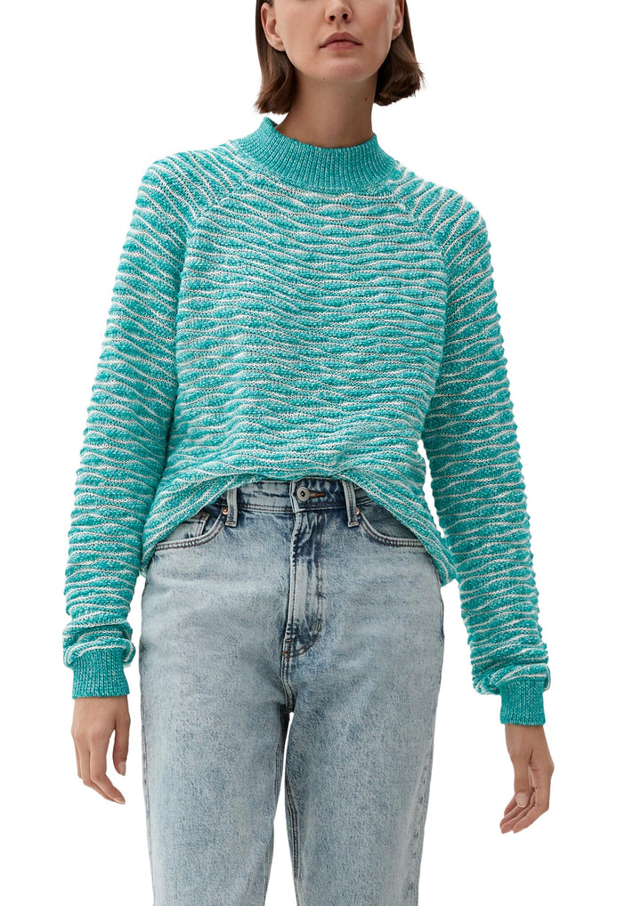 QS Damen Sweater XXL Blue Green, XXL Blue Green