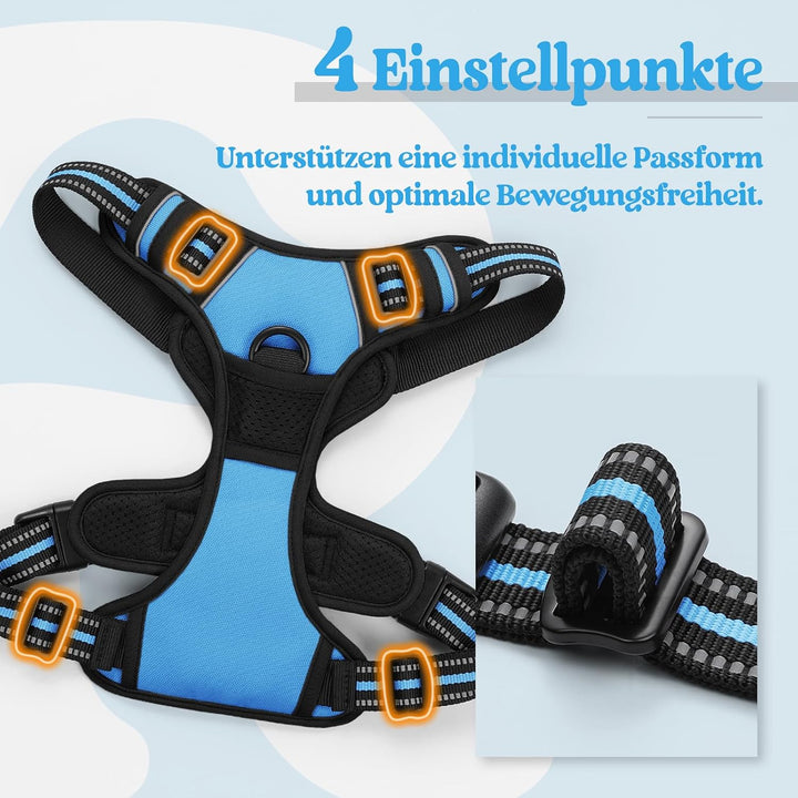 rabbitgoo Hundegeschirr Mittelgrosse Hunde, Anti Zug Geschirr mit Kontrolle, No Pull Verstellbar Hun