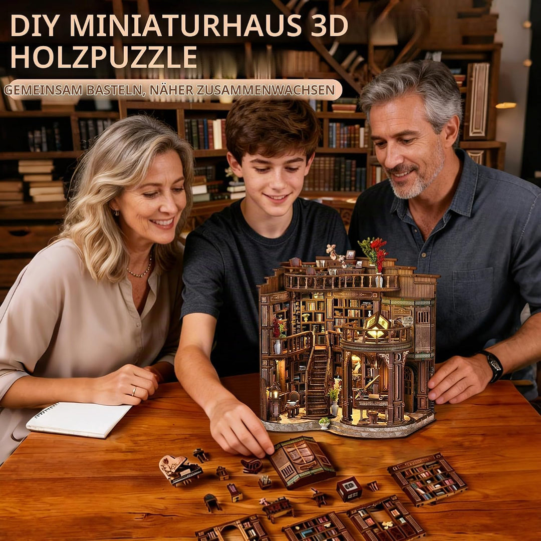 Book Nook Kit für Erwachsene - CRIOLPO DIY Miniatur Haus Holzpuzzle 3D Puppenhaus - Buchstütze für B
