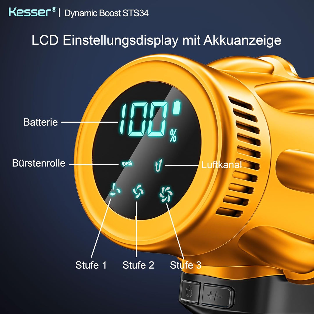 KESSER® Akku Staubsauger kabellos bis 70 Min. Laufzeit &amp; Leise | Akkustaubsaguer mit LED Display Sta