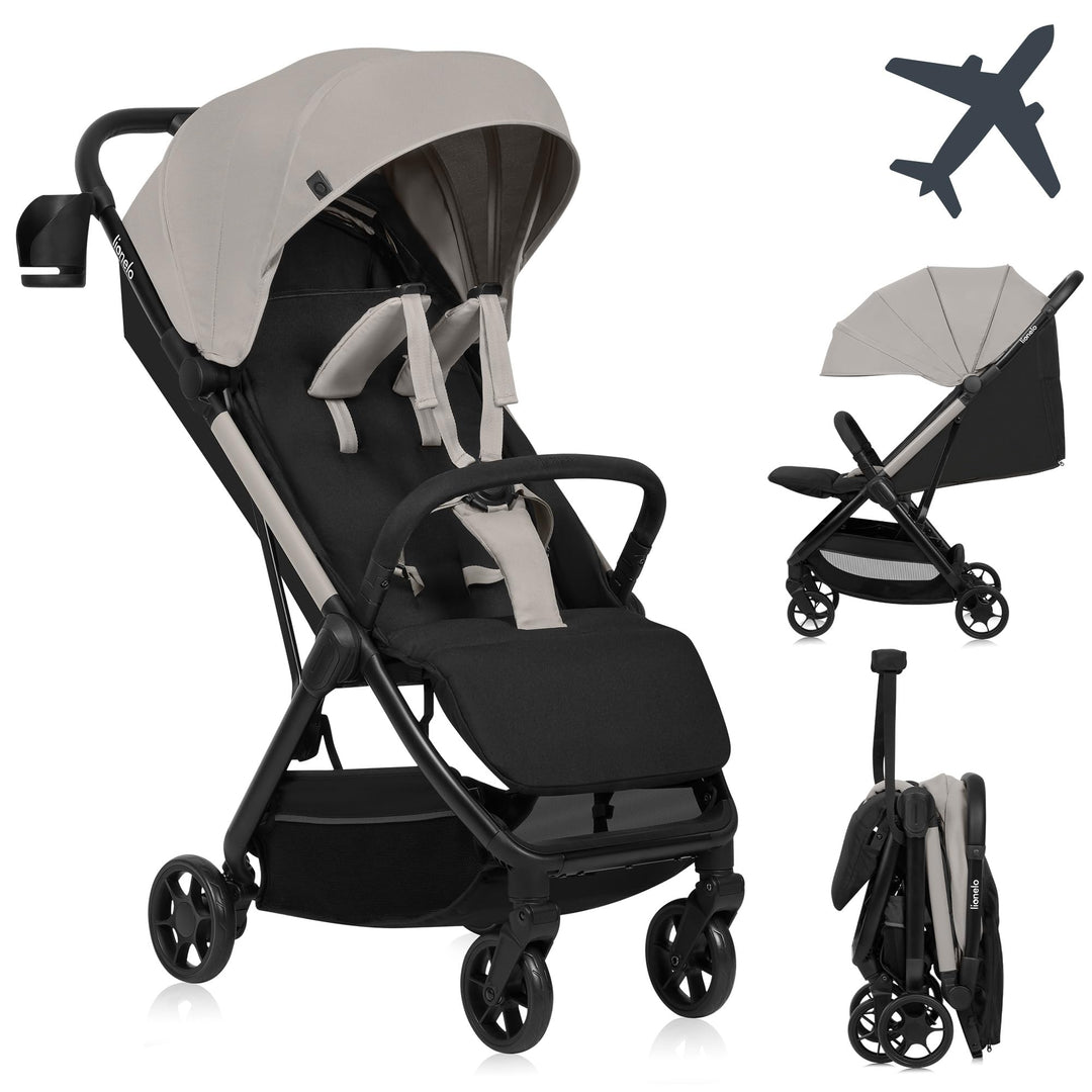 Lionelo Julie Air Buggy bis zu 22 kg von 6 m bis 4 Jahre Für Flugzeug Schwenkräder 360° Federung Ein