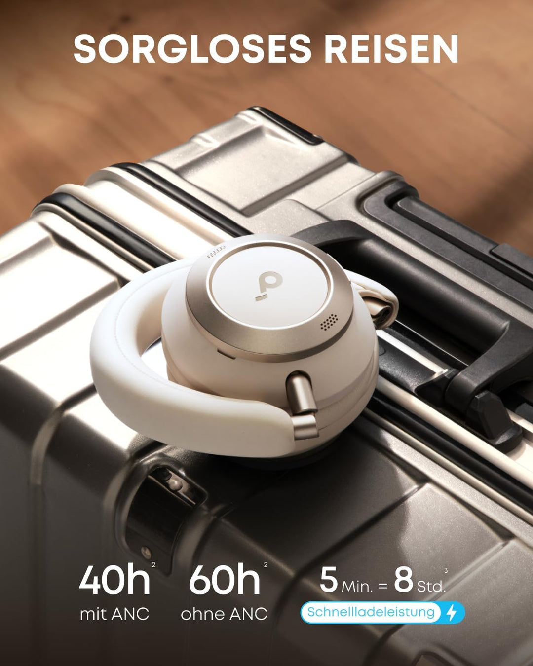 soundcore by Anker Space One Pro Kabellose Kopfhörer, Adaptives aktives Noise Cancelling, 6 Mikros,