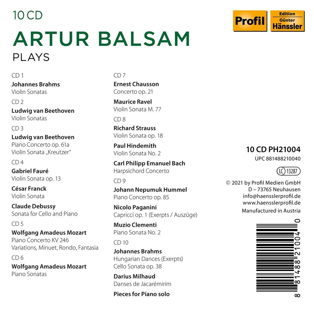 Artur Balsam Plays Brahms, Beethoven, Mozart etc. // Historical Recordings, Historische Aufnahmen 19