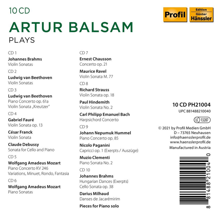 Artur Balsam Plays Brahms, Beethoven, Mozart etc. // Historical Recordings, Historische Aufnahmen 19