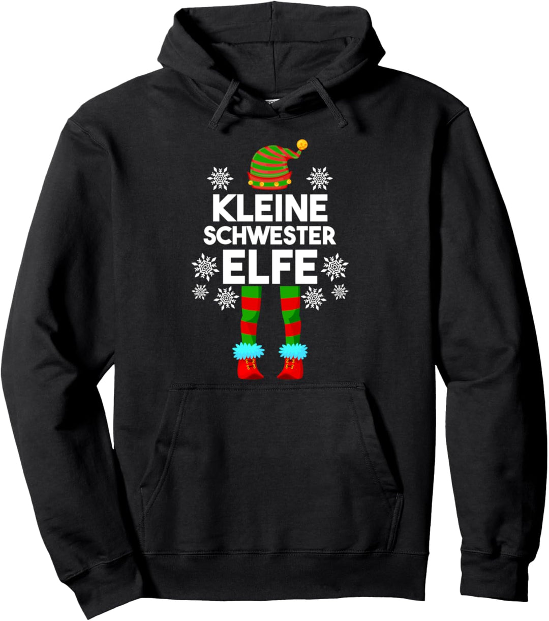 Kleine Schwester Elfe Weihnachtself Partnerlook Weinachts Pullover Hoodie