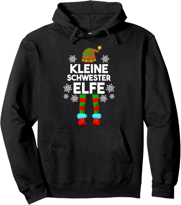 Kleine Schwester Elfe Weihnachtself Partnerlook Weinachts Pullover Hoodie