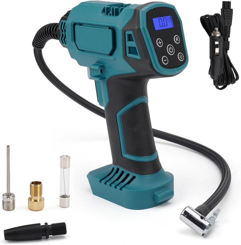 Akku Kompressor Für Makita 18v, 130PSI Elektrische Luftpumpe Autokompressor, LED Digitaler Druckanze