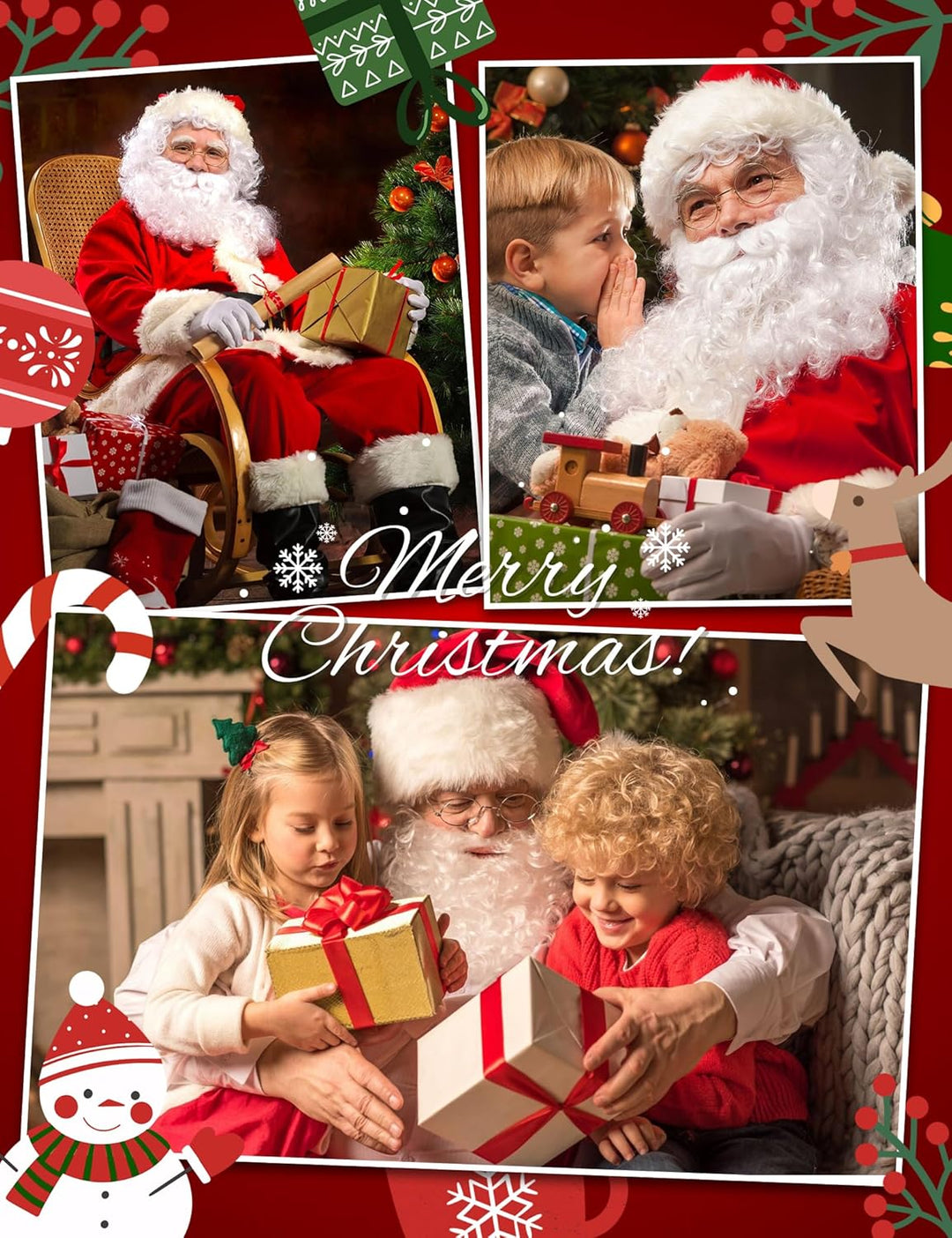 Gardentime Weihnachtsmann Kostüm für Männer Weihnachtsmann Anzug Erwachsene 10pcs Weihnachten Deluxe