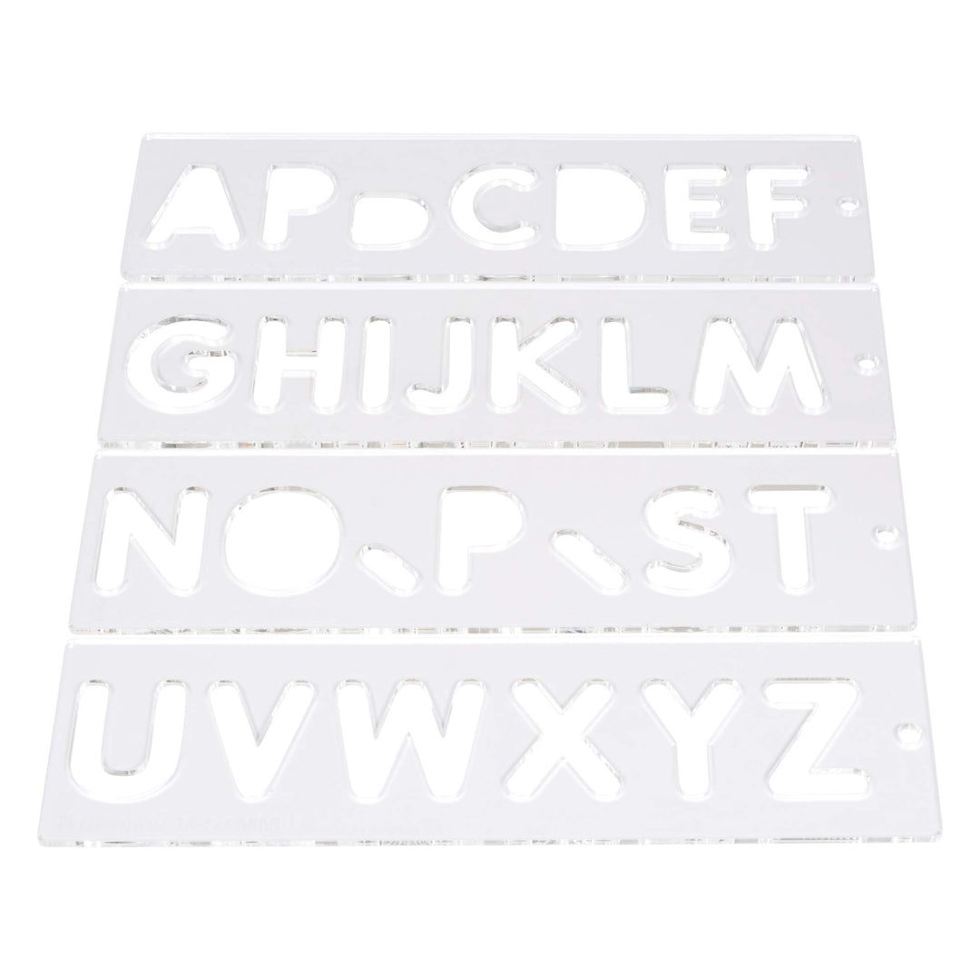 Trend Grossbuchstaben Schablone Routing Set für die Schildherstellung, klare Kunststoff-Routing-Scha
