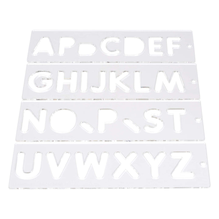 Trend Grossbuchstaben Schablone Routing Set für die Schildherstellung, klare Kunststoff-Routing-Scha
