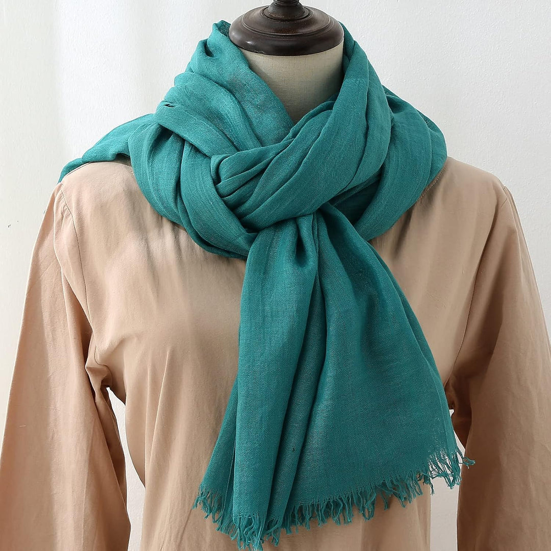 Damen Schultertuch Grosse Winter Warme Schal Scarf Stola für Frauen Deckenschal mit Fransen Blau, Bl