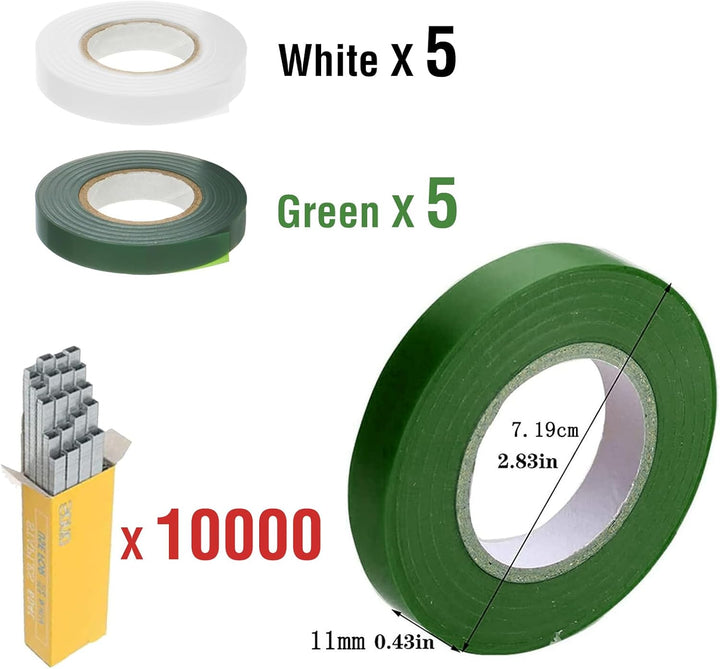 71Nmly 10 Rollen Gemüseband,Pflanzenhalter Fixierband Klebeband für Pflanzenzange Blume Gemüsegarten