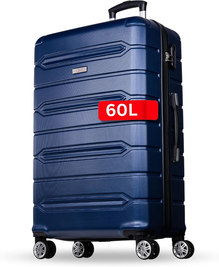 NOWI Hartschalenkoffer Mittelgross – 62,7L Volumen – 8 Rollen 360° drehbar – Leichter ABS Koffer mit