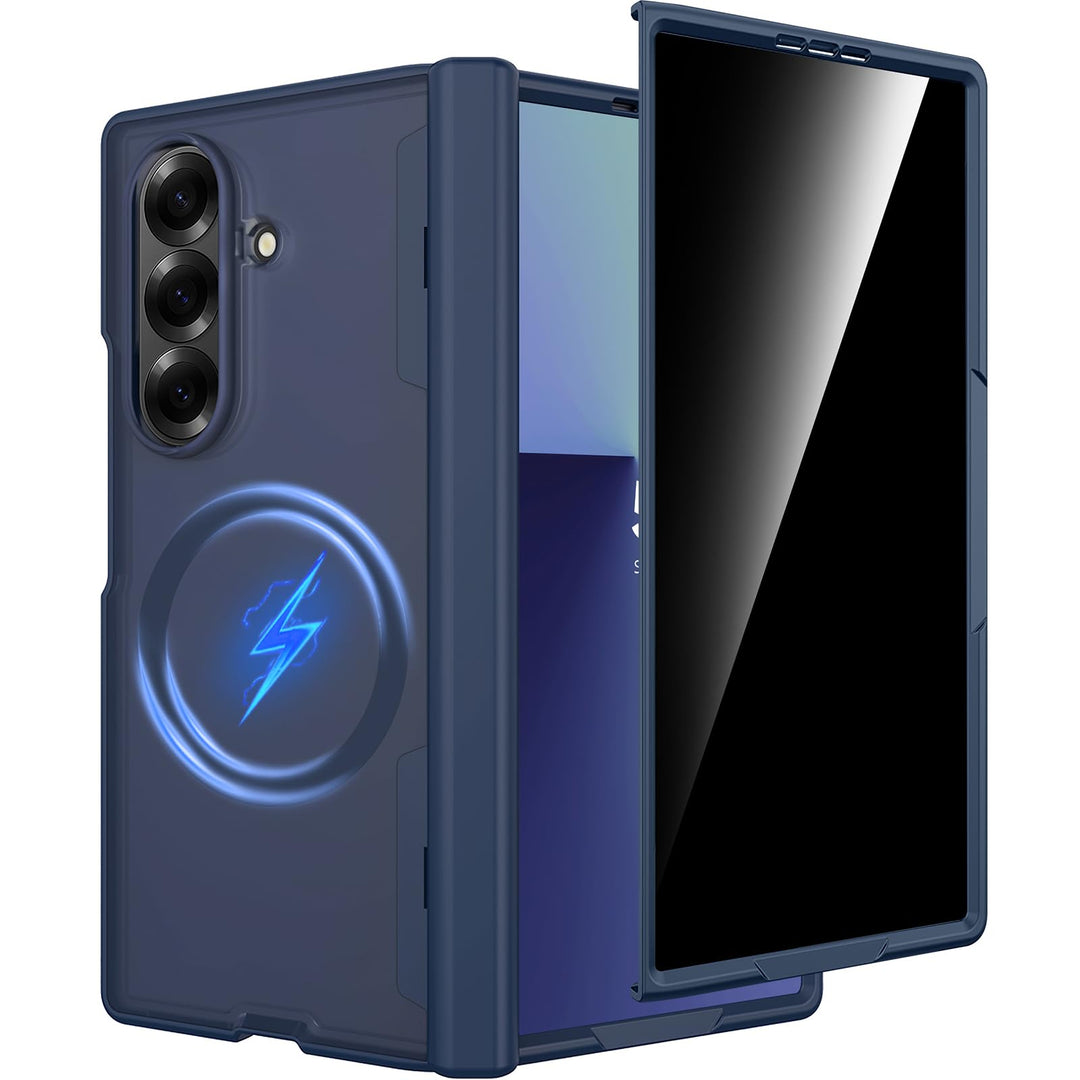 Miimall Kompatibel mit Samsung Galaxy Z Fold 7 Magnetisch Hülle, Anti-SPY Displayschutz & Scharniers