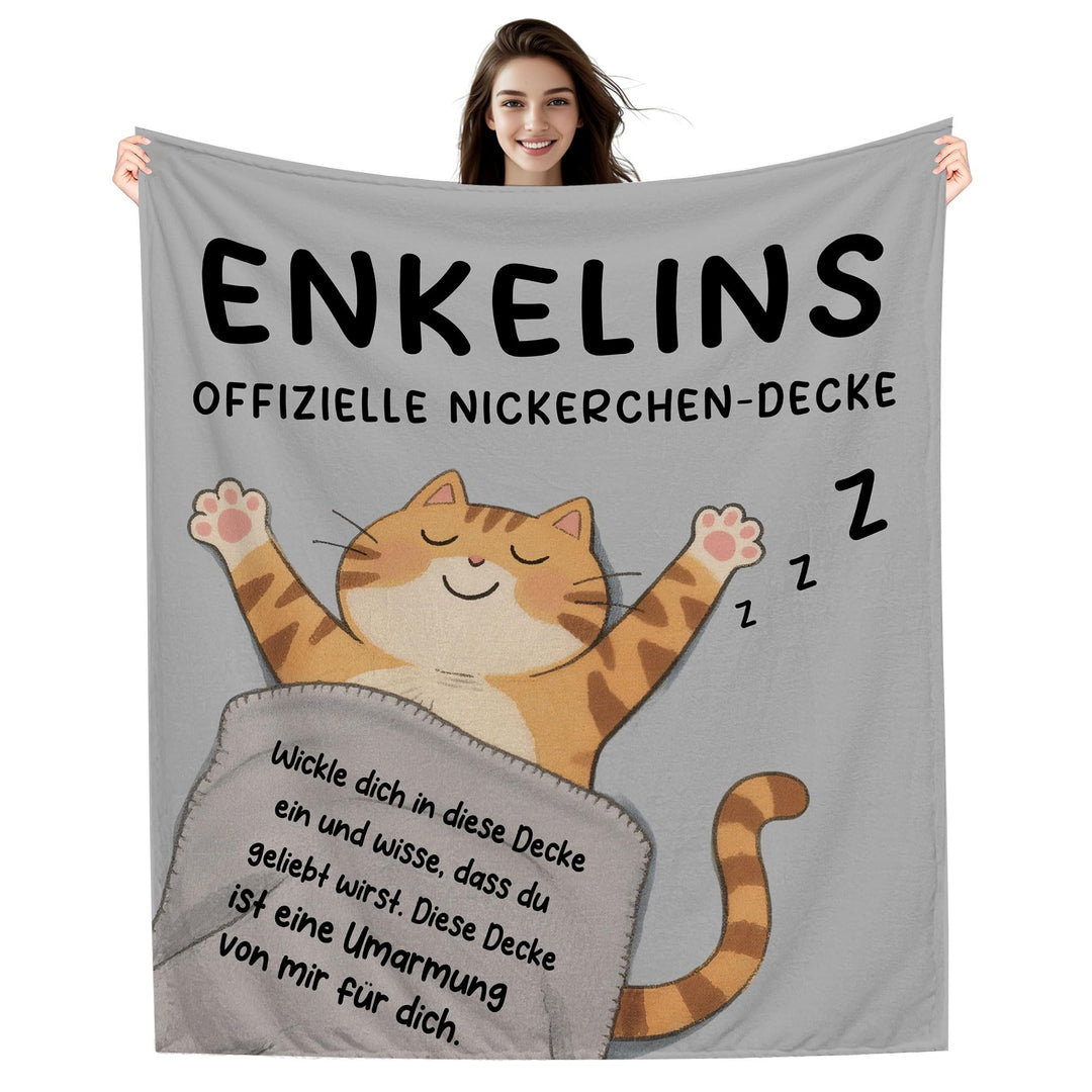 Amorea Enkelins offizielle Nickerchen-Decke Lustige Decke für die Enkelin von Oma Opa Geburtstag Abs