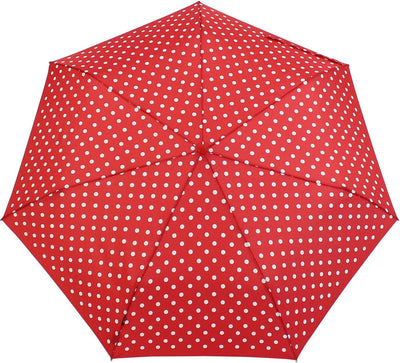 Knirps Taschenschirm Slim Duomatic Polka Dots (red-White im neopren-case), Red-white im Neopren-case