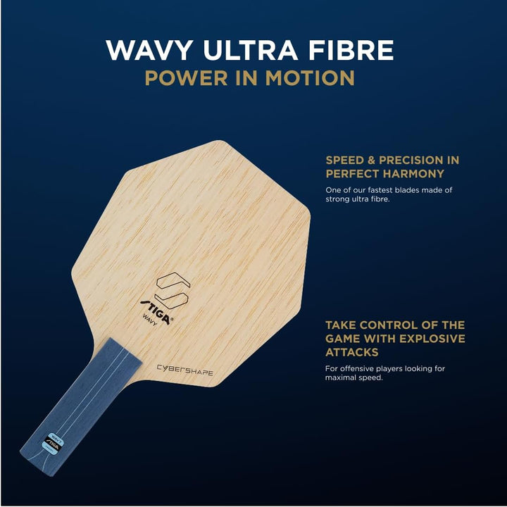STIGA Wavy Ultra Fibre Profi-Tischtennisholz Cybershape - Master, Cybershape - Master