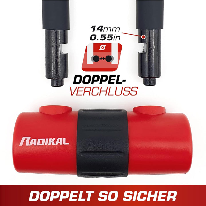 RADIKAL RK72120L Diebstahlsicherung Motorrad 2 in 1 Doppelfunktion Kettenschlaufe 120 cm und Mini U